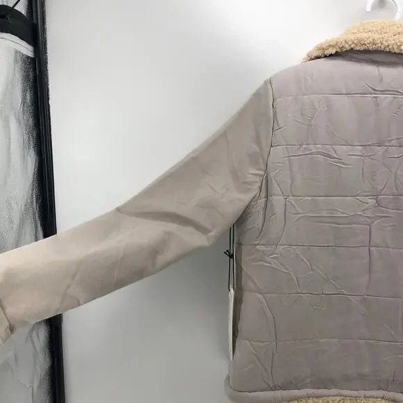 Anthropologie MARRAKECH Tia quilted Sherpa jacket cottage core prairie casual